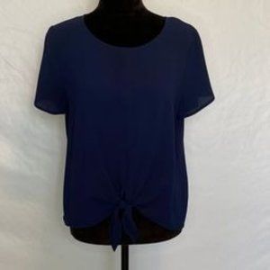 Pink Rose Tie Front Blouse